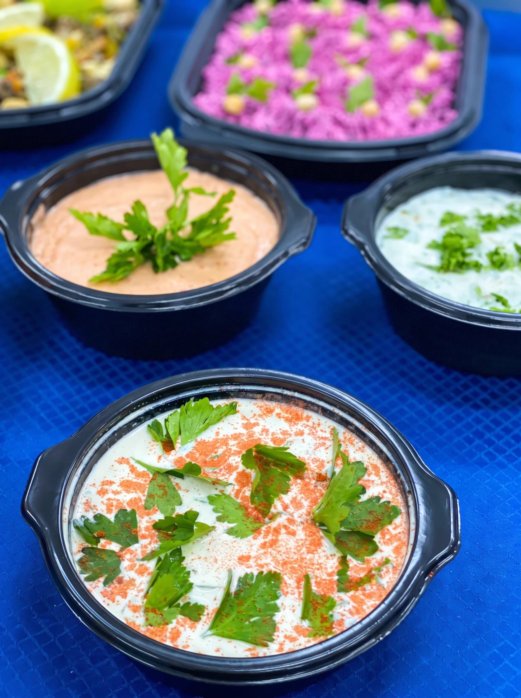 Selection of dishes used in custom menu development